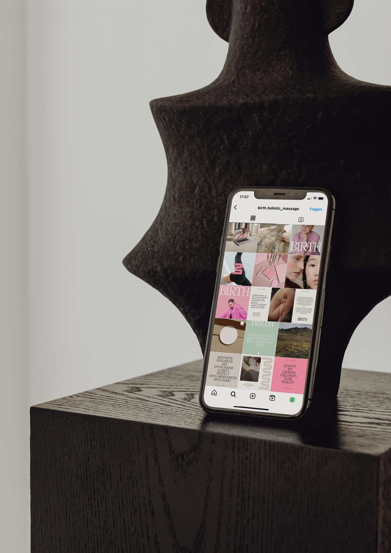 Birth – Holistic Studio for Emotional, Physical, and Mental Well-Being. Instagram Feed Concept