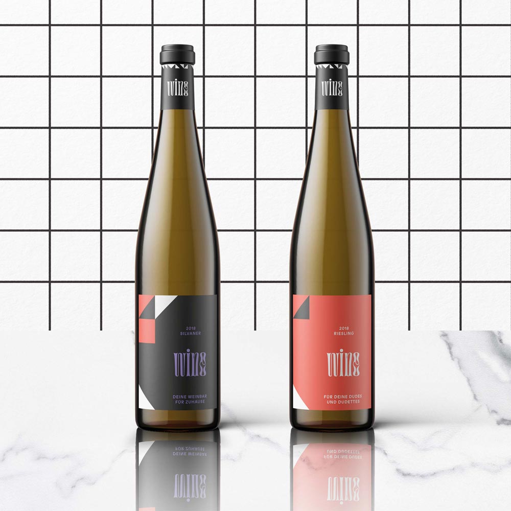 Brand and Packaging Concept and Design for Wine Bar; Bottle with Label Design