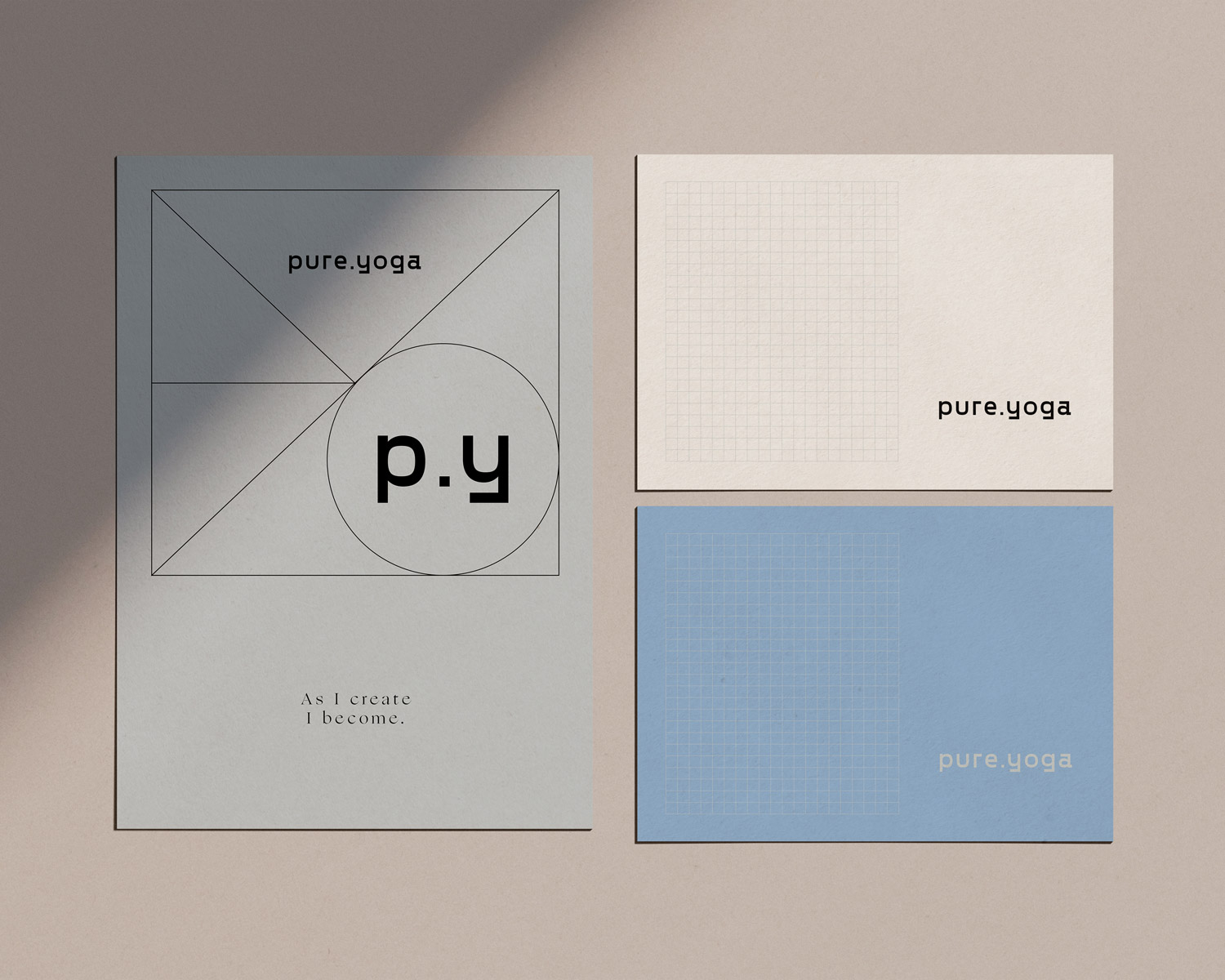 Pure Yoga Brand Design; Print Collateral & Notepad