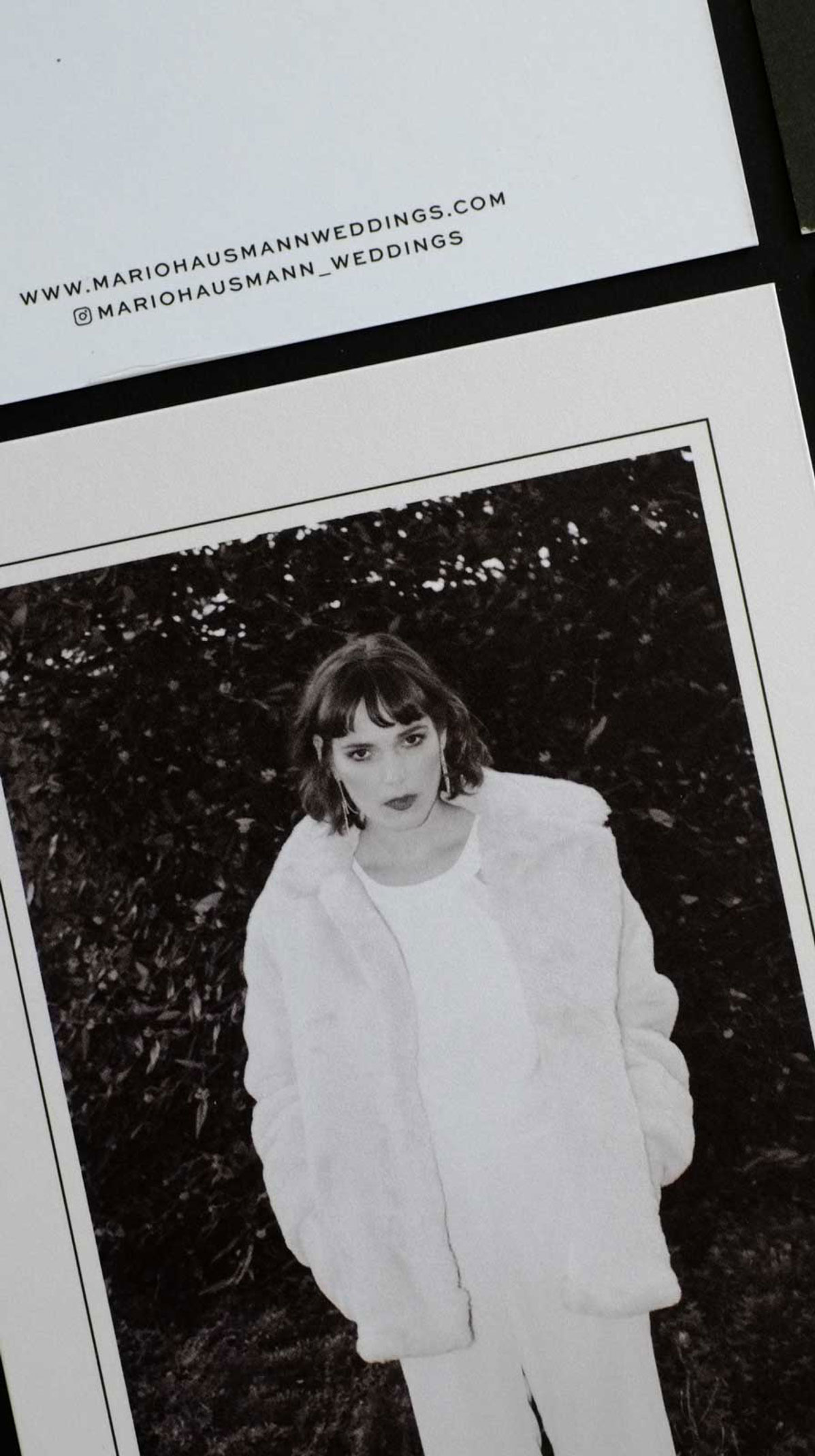 Personal branding design for Mario Hausmann (wedding photography) featuring wordmark, color palette, and visual identity elements