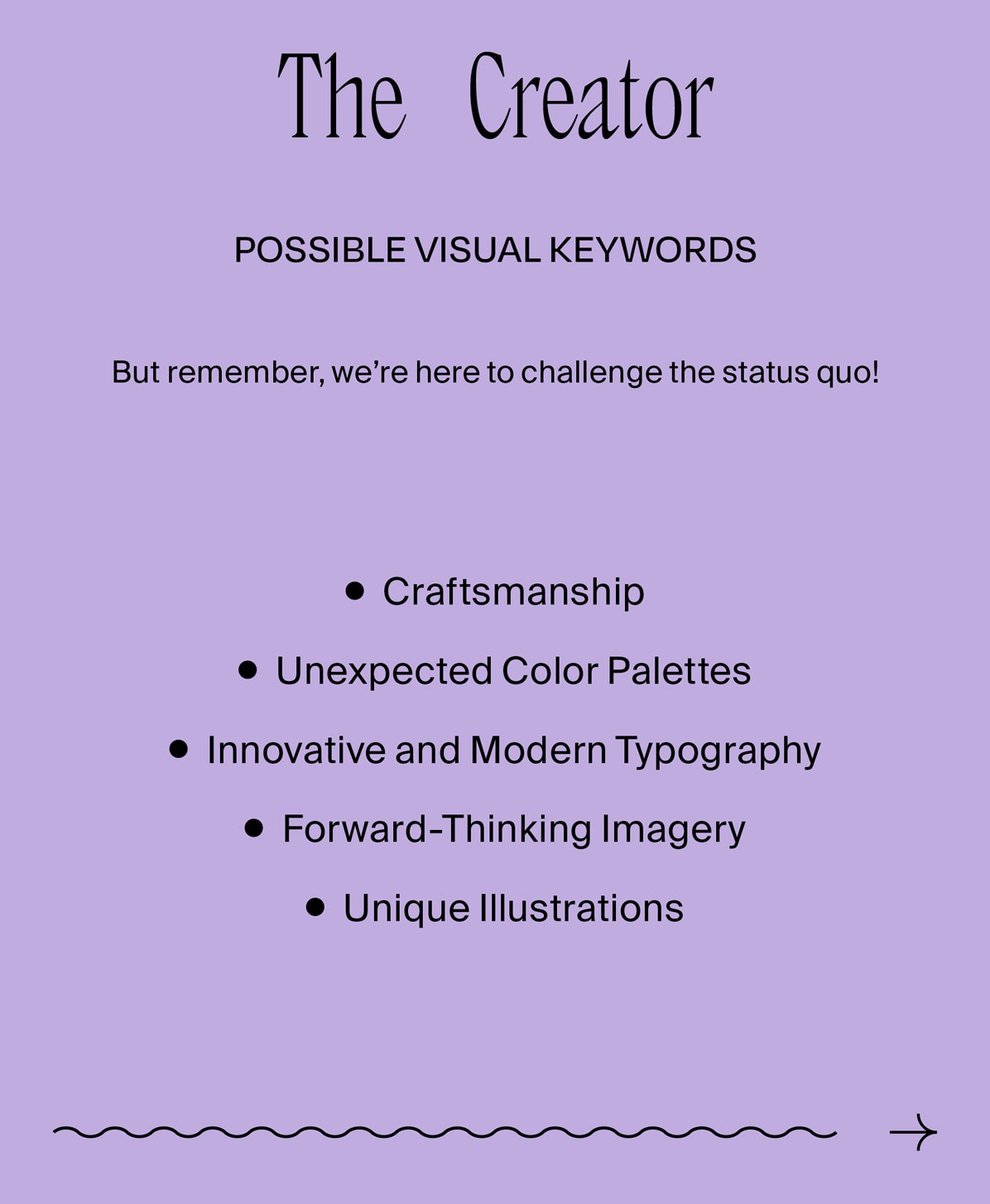 The Creator Visual Keywords for Branding