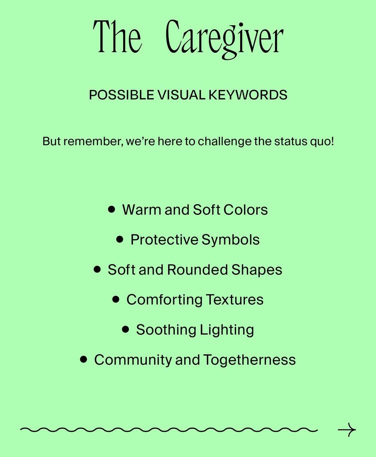 The Caregiver Visual Keywords for Branding