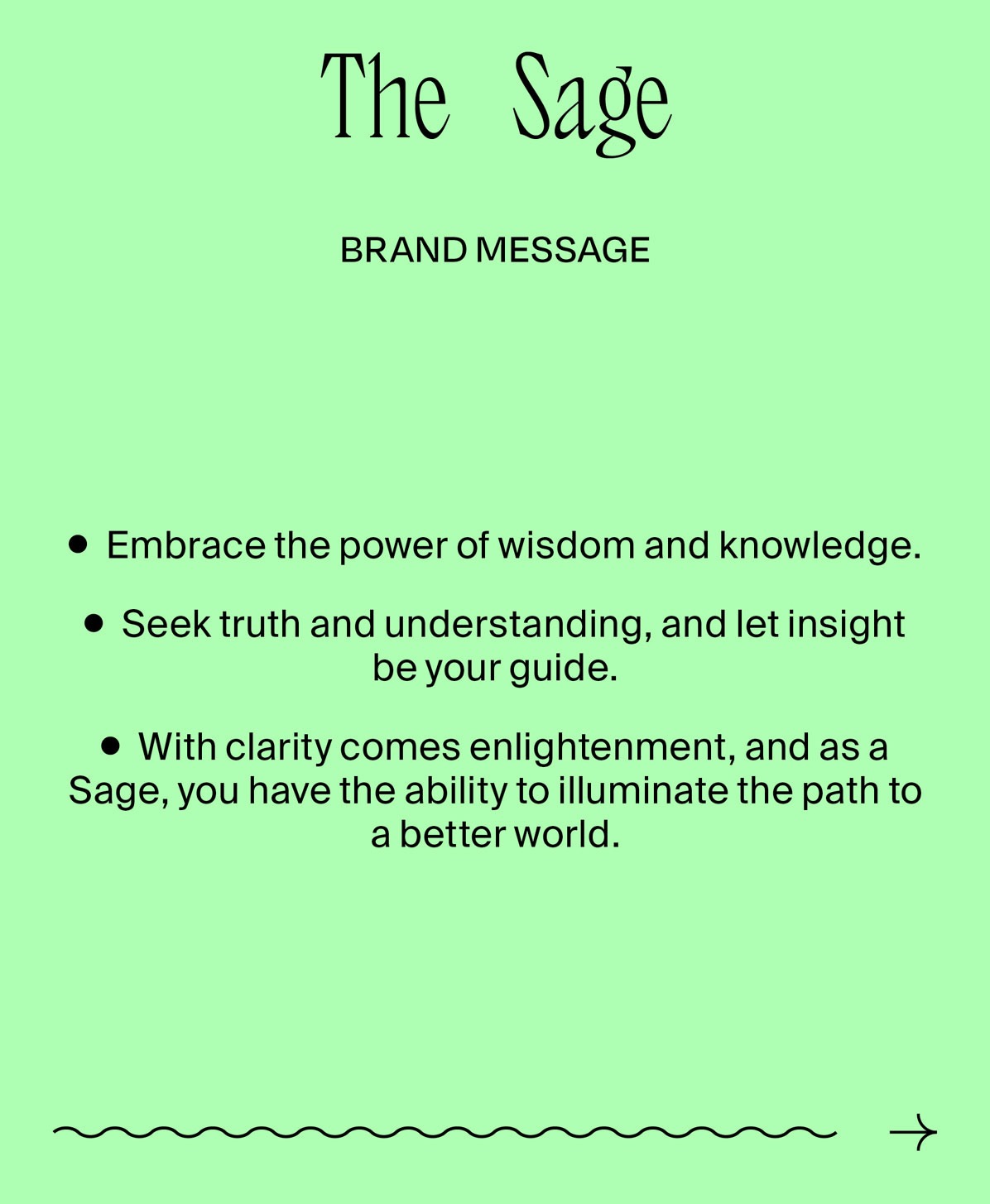 The Sage Brand Archetype Message