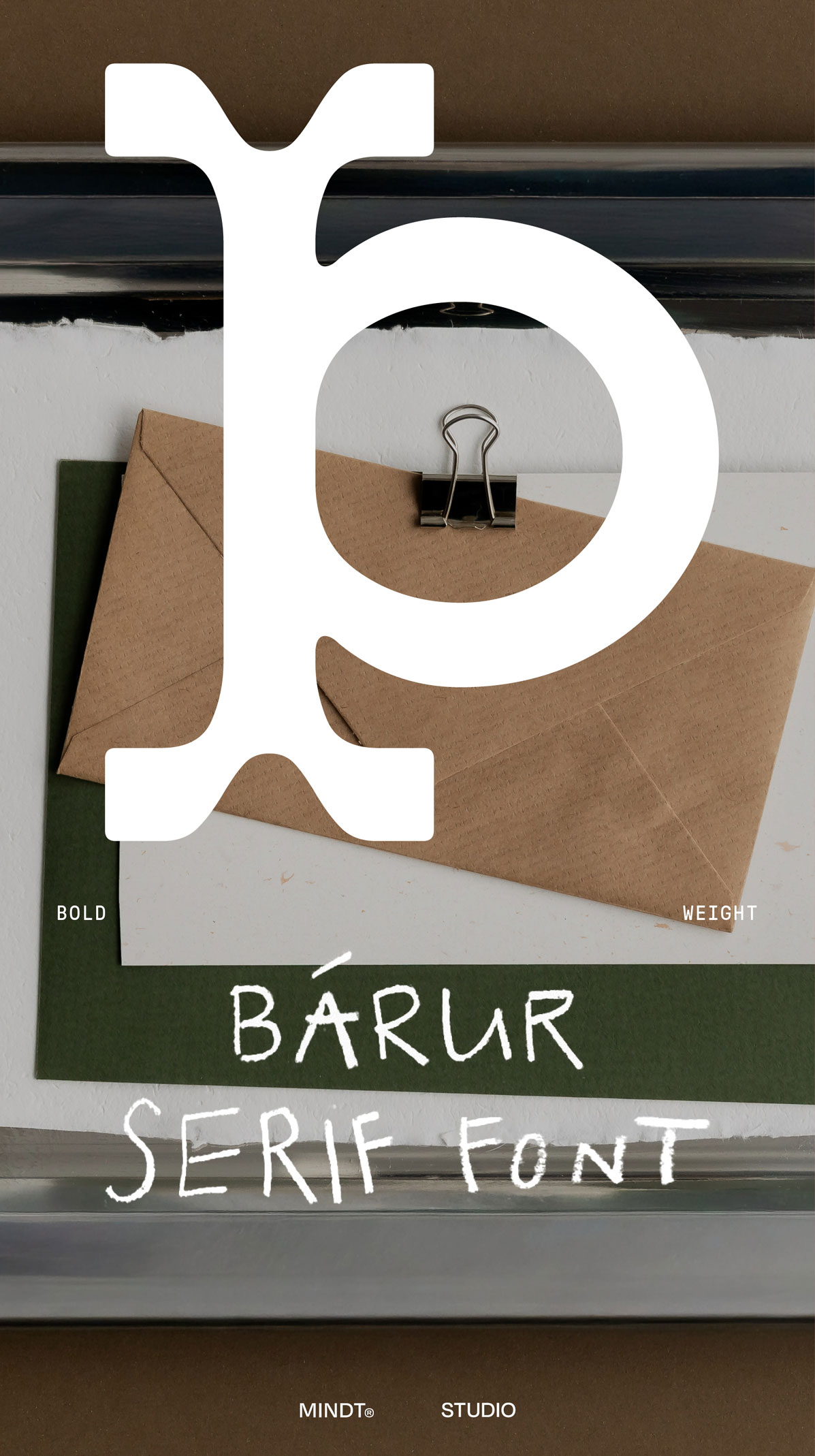 The uppercase Þ from Bárur Bold, showcasing the typeface’s extended Latin character set and multilingual support.